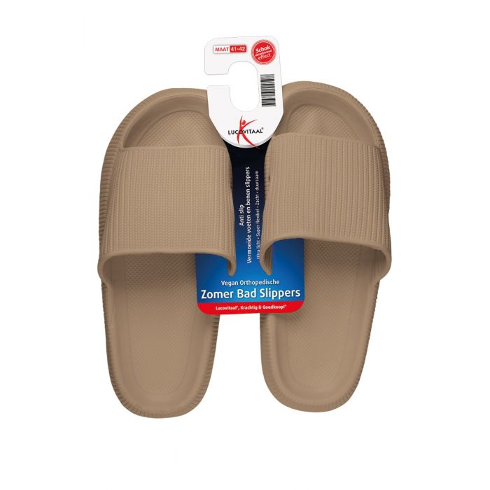 lucovitaal Orthopedische Zomer Badslippers (Taupe)