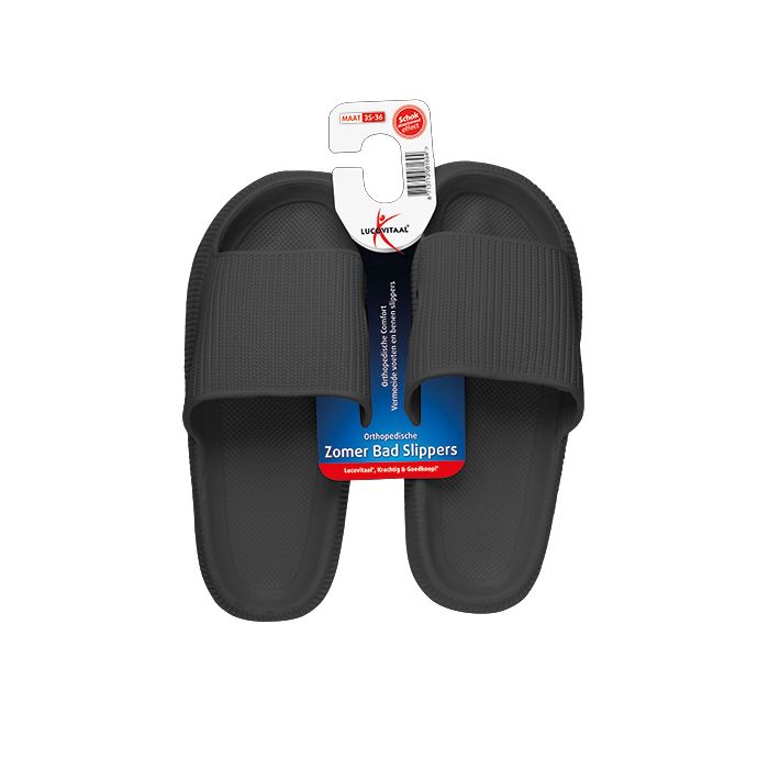 lucovitaal Orthopedische Zomer Badslippers (Zwart)