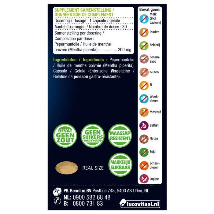 Lucovitaal Pepermuntolie 30 Capsules