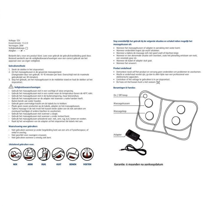 Lucovitaal Shiatsu Massage Kussen