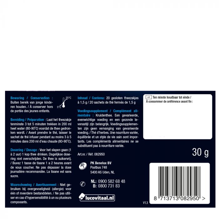 Lucovitaal Slaap Thee 20 Zakjes