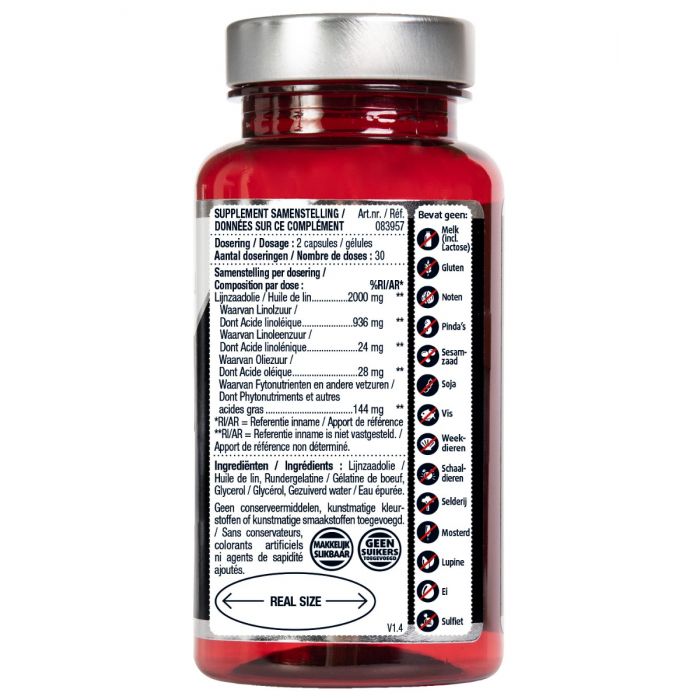 Lucovitaal Super Lijnzaad Olie 1000 Mg Omega 3-6-9