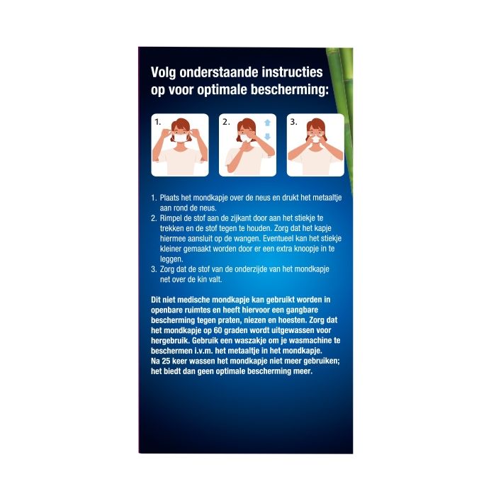 Lucovitaal Uitwasbaar Bamboe Mondkapje (WIT)