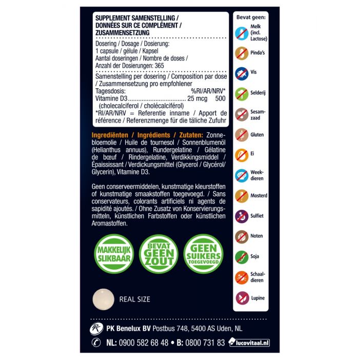 Lucovitaal Vitamine D3 25 Mcg