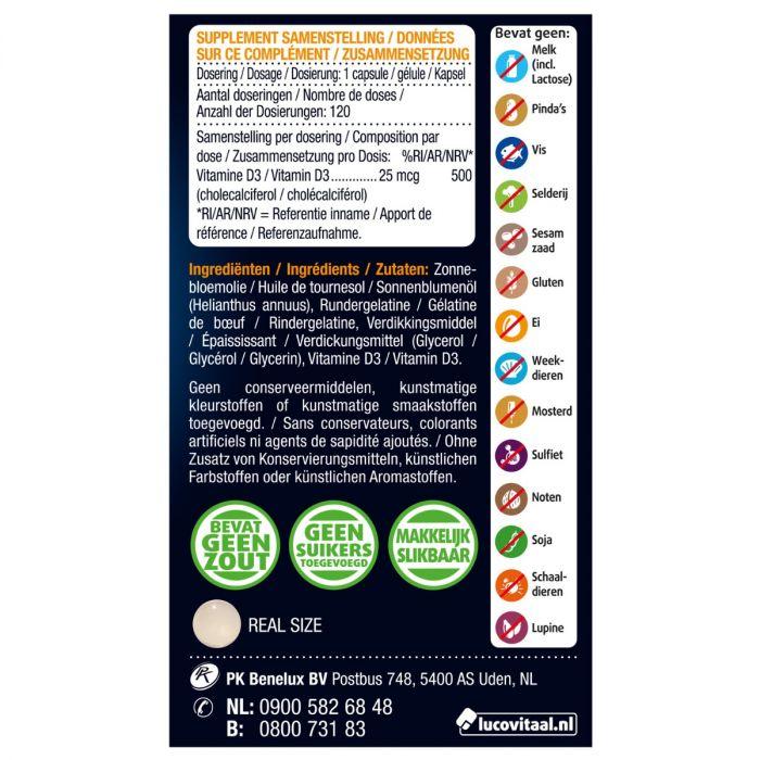 Lucovitaal Vitamine D3 25 Mcg 120 Capsules