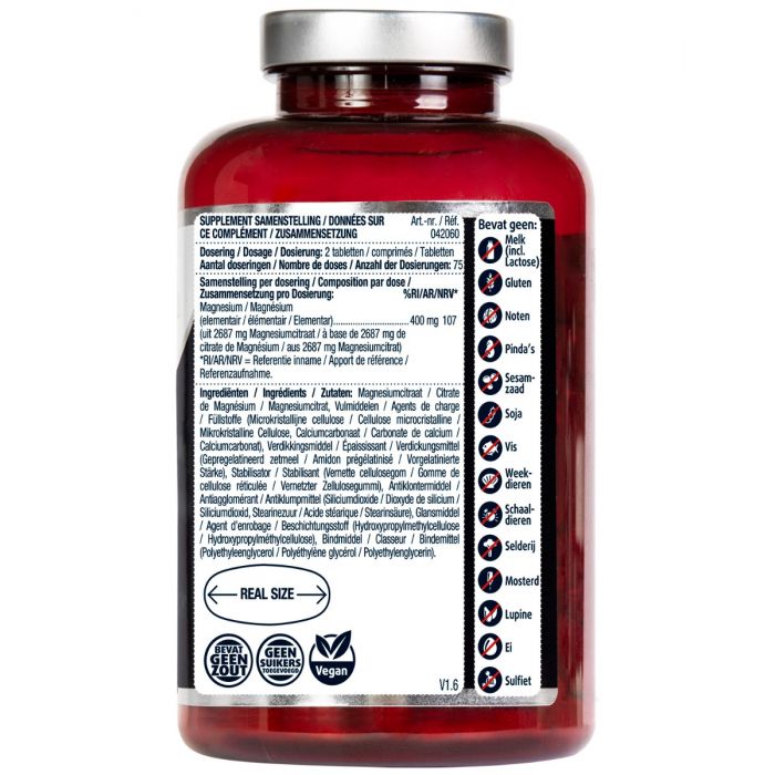 Lucovitaal Magnesium Citraat Tabletten 400 Mg 150 Tabletten MAXI POT