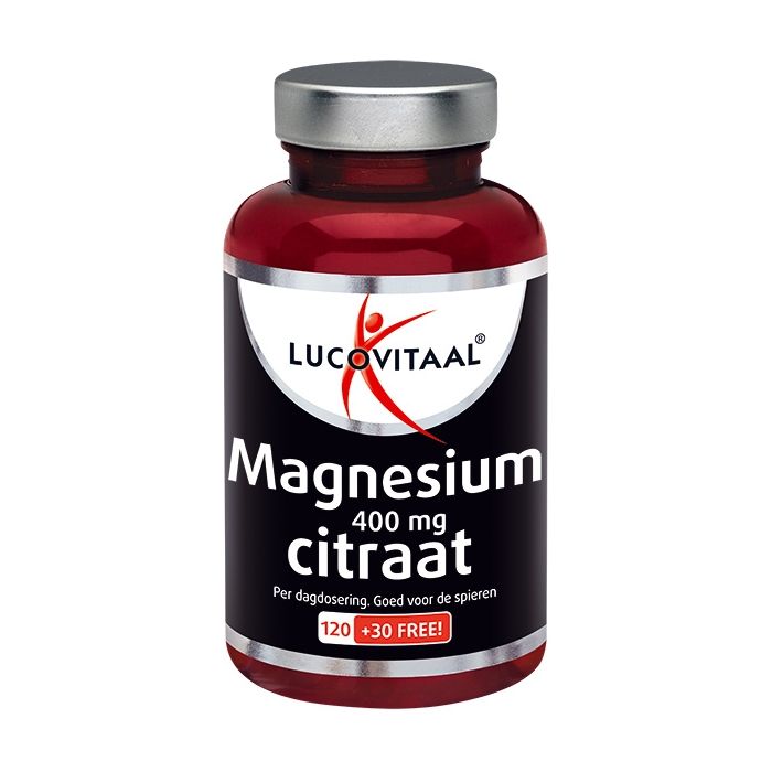 lucovitaal Magnesium Citraat tabletten 400 mg 150 tabletten MAXI POT
