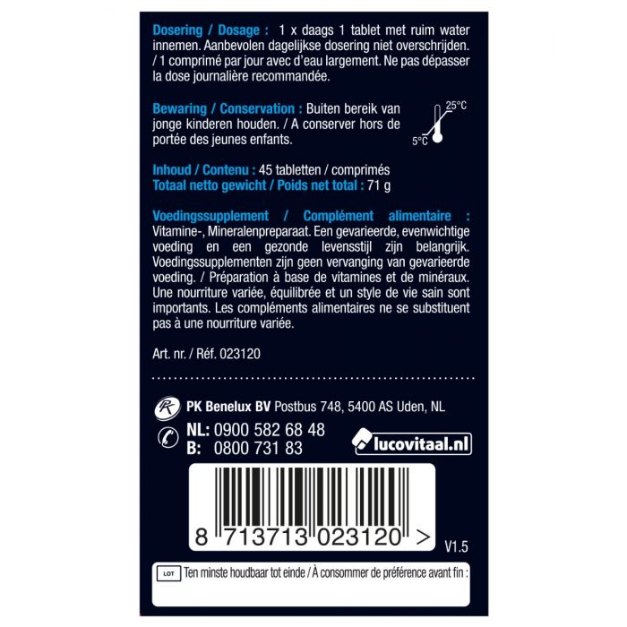 Lucovitaal Magnesium Spanning Stress & Vermoeidheid 45 Tabletten