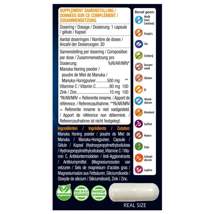 Lucovitaal Manuka Honing Zink 30 Capsules (THT 07-2025)