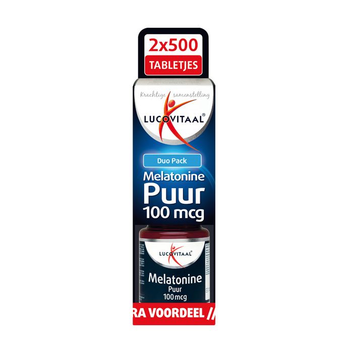lucovitaal Melatonine Puur 100 mcg Duopack 2x 500 tabletten