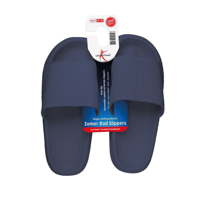 Lucovitaal Orthopedische Zomer Badslippers (Donker Blauw)