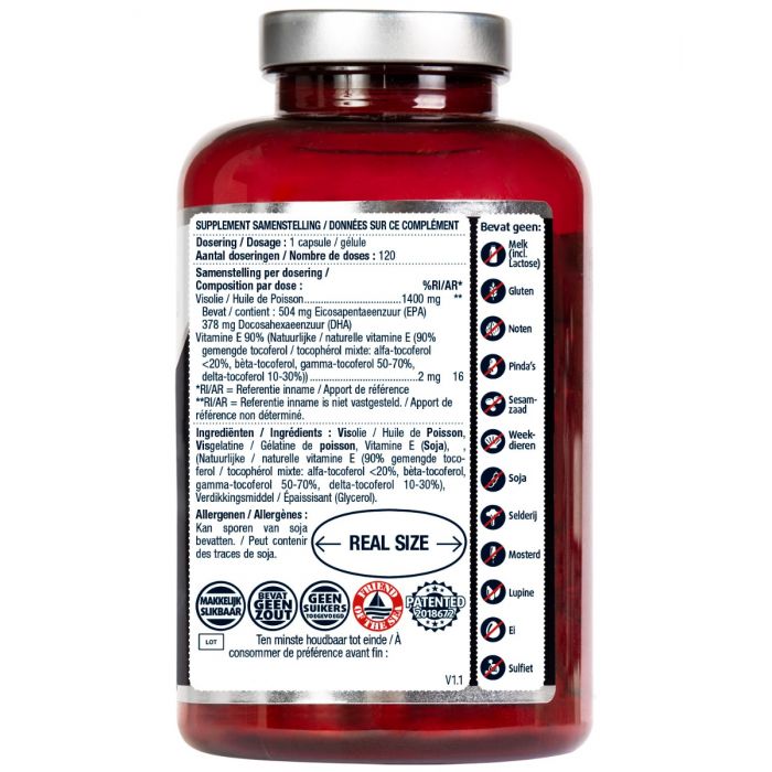 Lucovitaal Puur Omega 3 Koudwater Visolie 120 Capsules MAXI POT