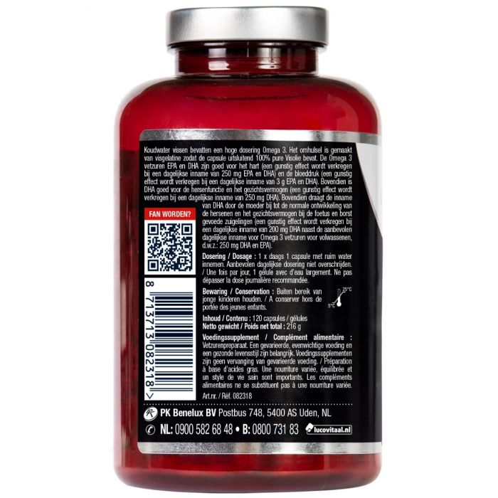 Lucovitaal Puur Omega 3 Koudwater Visolie 120 Capsules MAXI POT