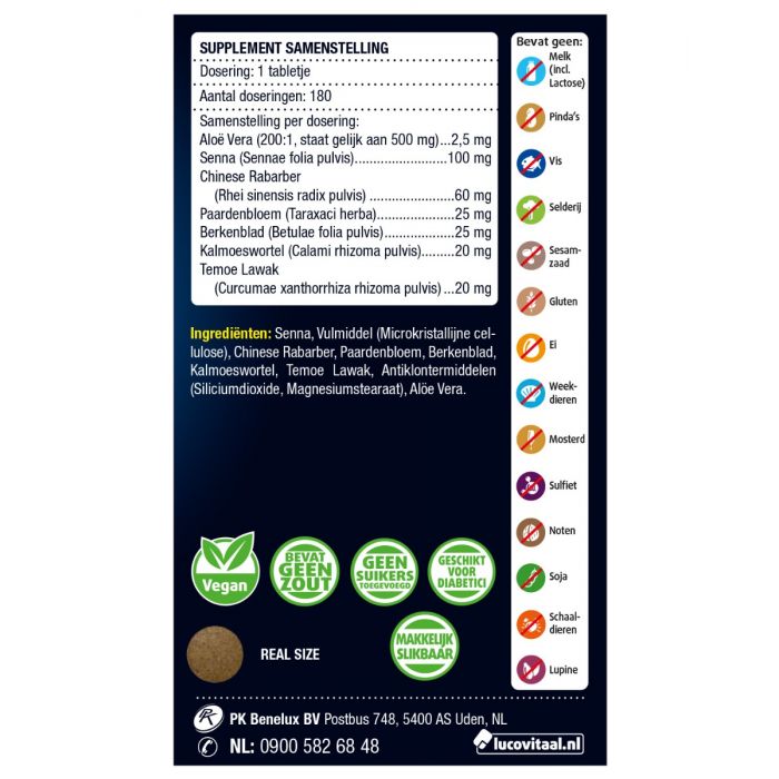Lucovitaal Stoelgang Tabletten MAXI PACK 180 Tabletten