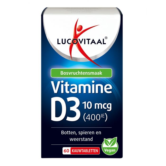 Lucovitaal Vitamine D3 10 Mcg (400IE) Vegan Kauwtablet