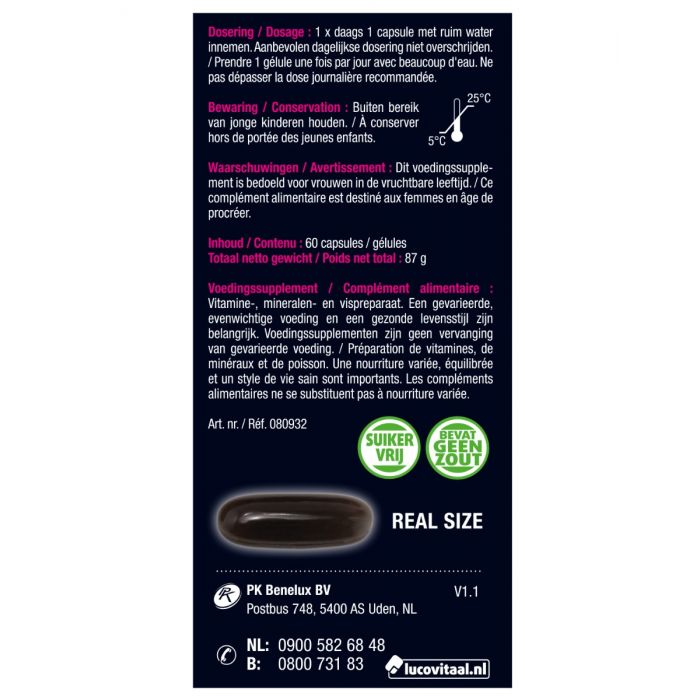 Lucovitaal Vruchtbaarheid Support Vrouw 60 Softgels