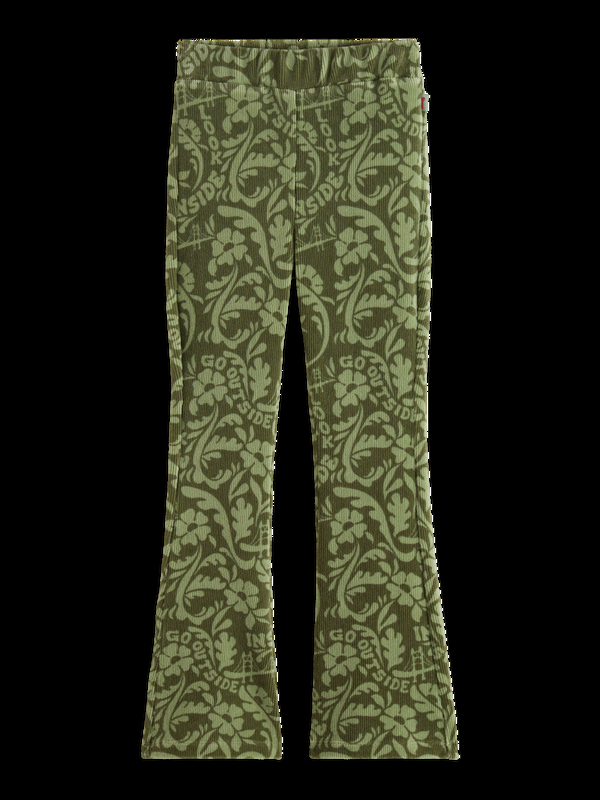 maison scotch ALLOVER PRINTED VELVET CORD FLARED LEGGING