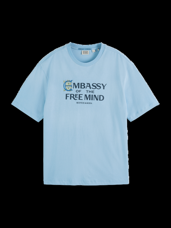 Maison Scotch Boyfriend-fit T-shirt Met Gespoten Artwork