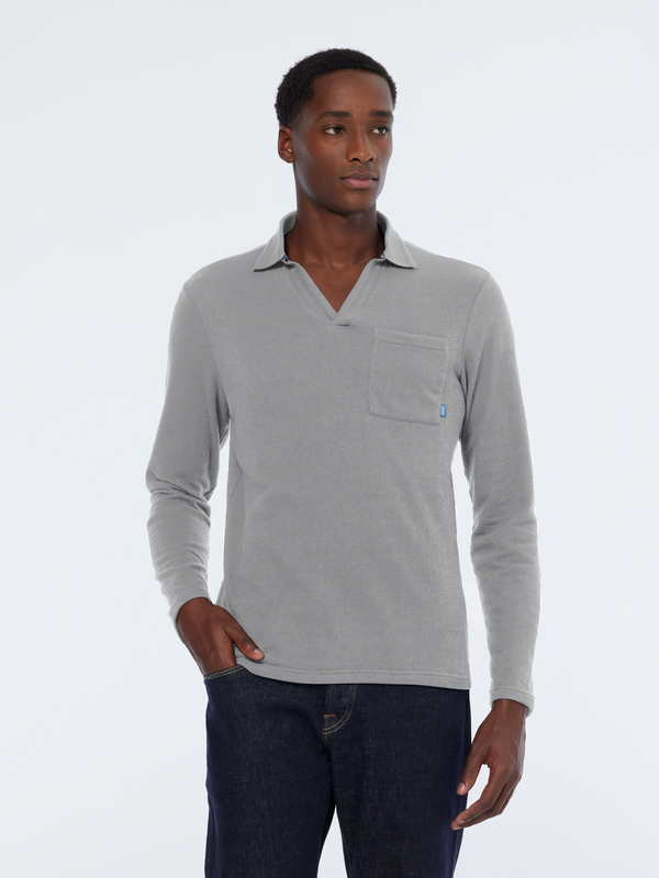 maison scotch Chest pocket relaxed fit long sleeve polo