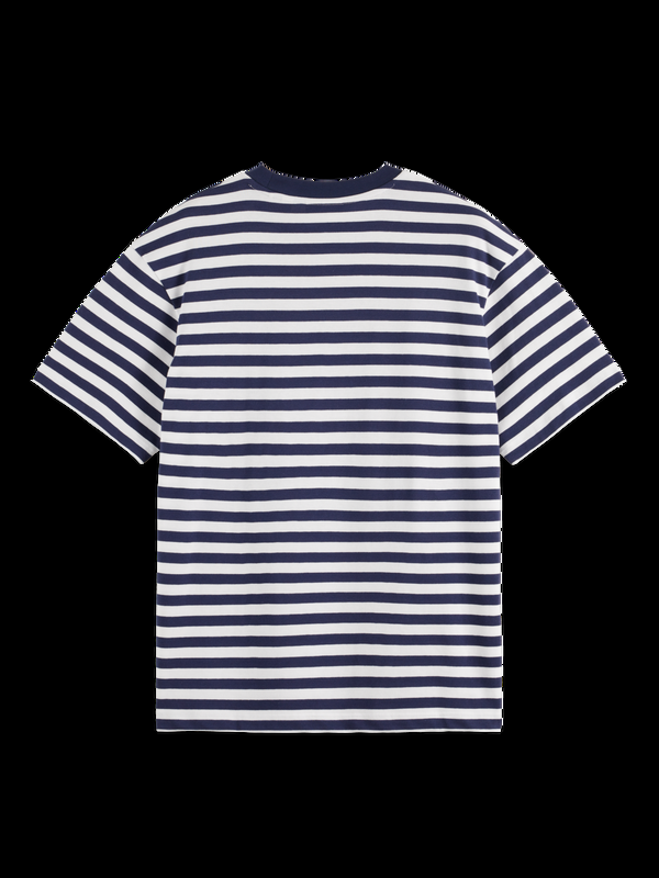 Maison Scotch Core - Het Gestreept T-shirt Met Vrije Geestvredesvogel