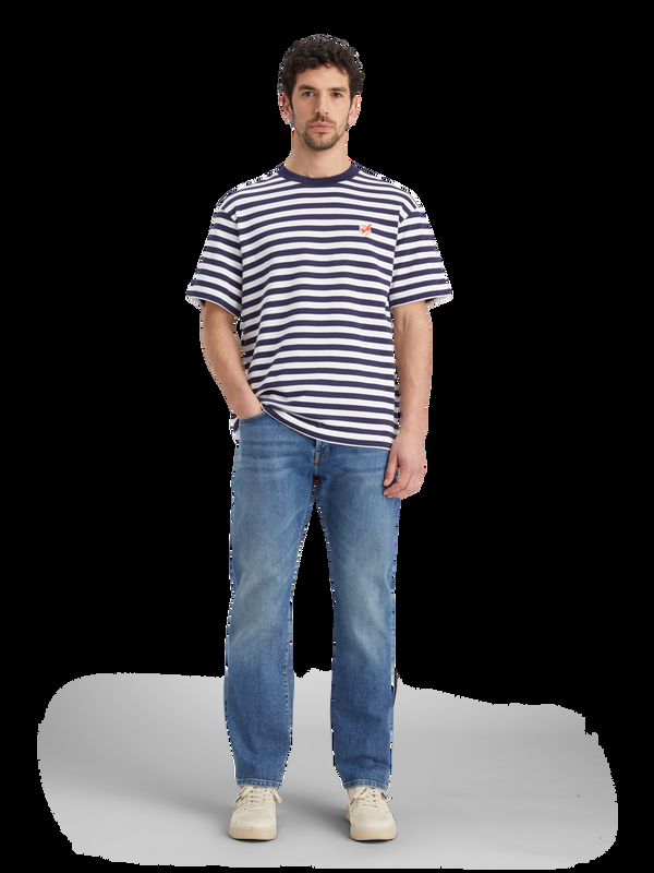 maison scotch Core - het gestreept T-shirt met vrije geestvredesvogel