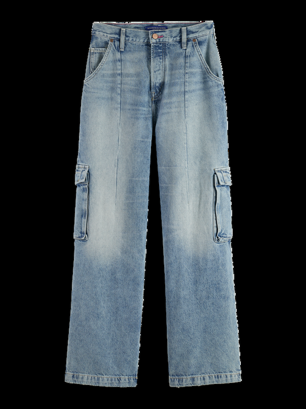 Maison Scotch De Diepe Lage Losse Cargo-jeans - Rollende Weg