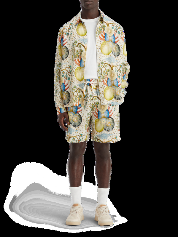 maison scotch Favoriete bermuda met print van de ambassade van de vrije geest