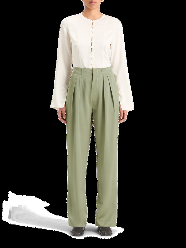 maison scotch FAYE SATIN HIGH RISE RELAXED TAPERED LEG