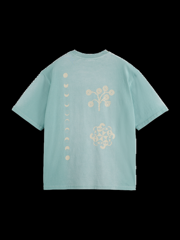 Maison Scotch GARMENT DYED FRONT BACK ARTWORK T-SHIRT