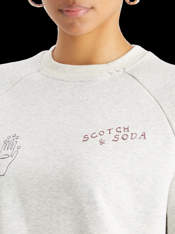 Maison Scotch Geborduurd Raglan-sweatshirt Met Relaxte Pasvorm