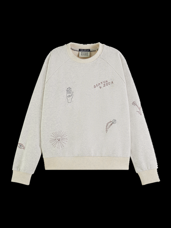 Maison Scotch Geborduurd Raglan-sweatshirt Met Relaxte Pasvorm