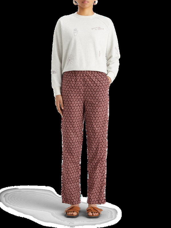 maison scotch Geborduurd raglan-sweatshirt met relaxte pasvorm