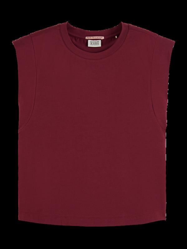 maison scotch Gemerceriseerd T-shirt met schouderdetail