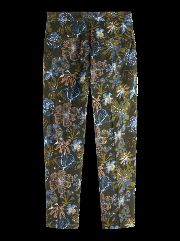 Maison Scotch Geplooide Losse Taps Toelopende Fluwelen Joggingbroek Met Print