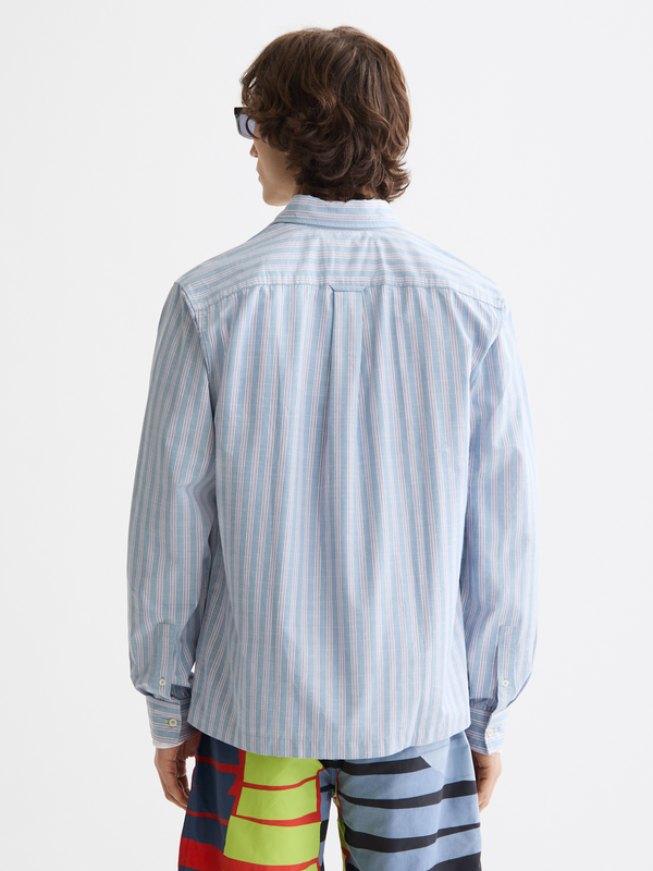 Maison Scotch Graphic Patchwork Striped Oxford Shirt