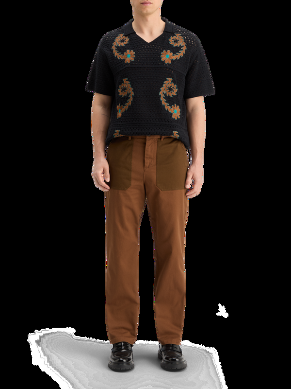 maison scotch JOE JONAS X SCOTCH SODA CROCHET POLO SHORT SLEEVE