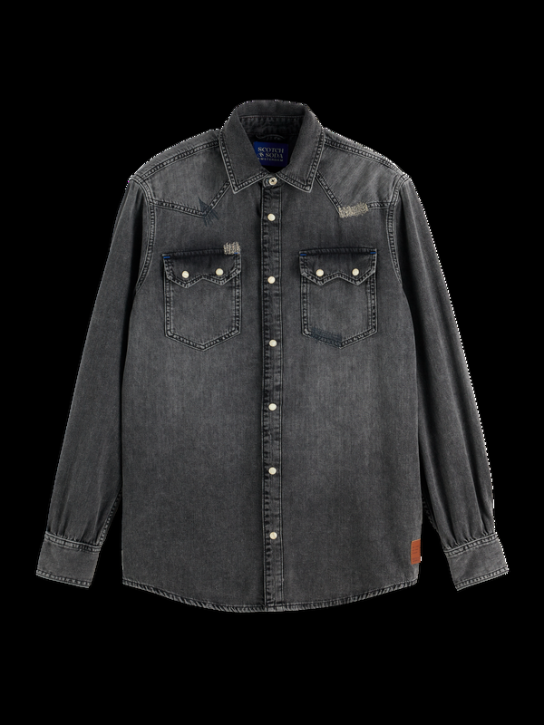 Maison Scotch JOE JONAS X SCOTCH SODA WESTERN SHIRT - VINTAGE BLACK