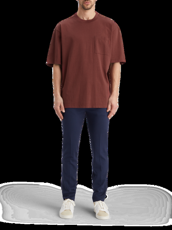 maison scotch Losvallend T-shirt met borstzak en 3 kruisen