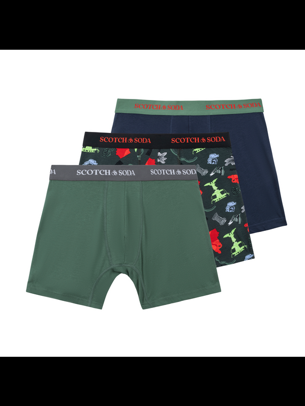 Maison Scotch 3-PACK MEN'S COTTON BOXERS