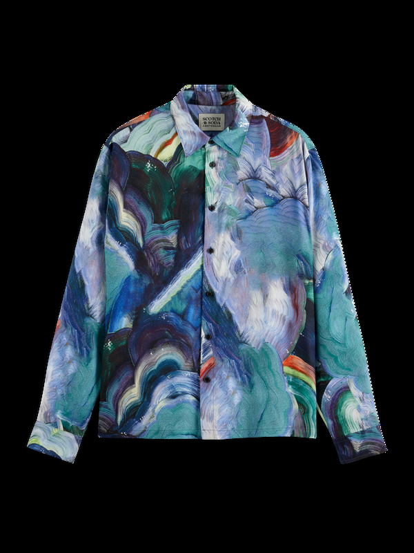 Maison Scotch Abstract Print Tencel Shirt