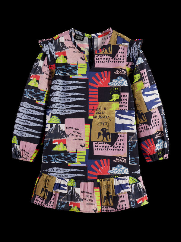 maison scotch All-over printed seersucker dress