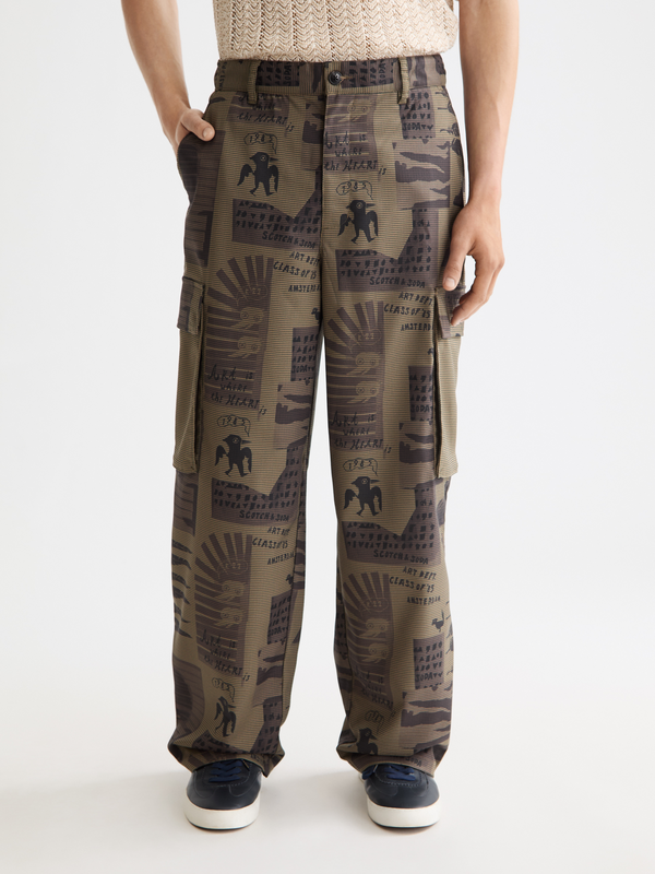 Maison Scotch Baggy Printed Cargo Pants