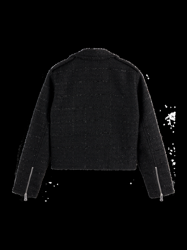 Maison Scotch BOUCLE TWEED BIKER JACKET