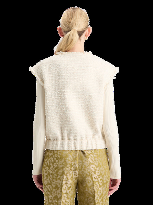 Maison Scotch BOUCLE TWEED COLLARLESS GILET