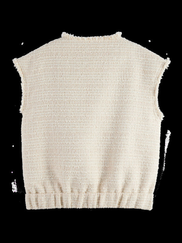 Maison Scotch BOUCLE TWEED COLLARLESS GILET