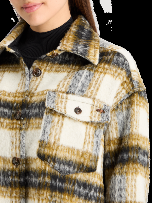 Maison Scotch BRUSHED CHECK WOOL MIX SHIRT JACKET
