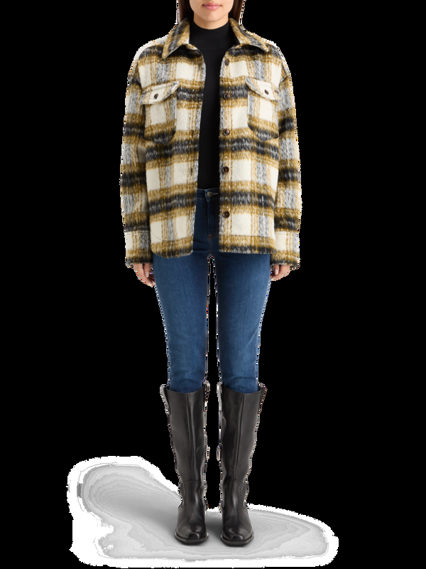 maison scotch BRUSHED CHECK WOOL MIX SHIRT JACKET