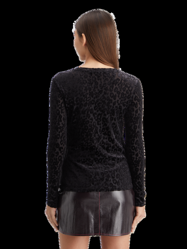 Maison Scotch Burn-out T-shirt Met Lange Mouwen