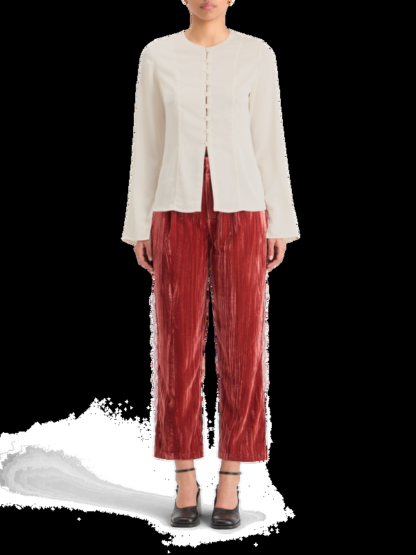 maison scotch BUTTON DOWN CREPE SHIRT