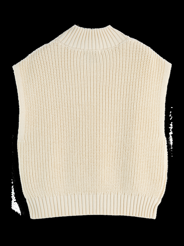 Maison Scotch CABLE STITCH FUNNEL NECK SPENCER